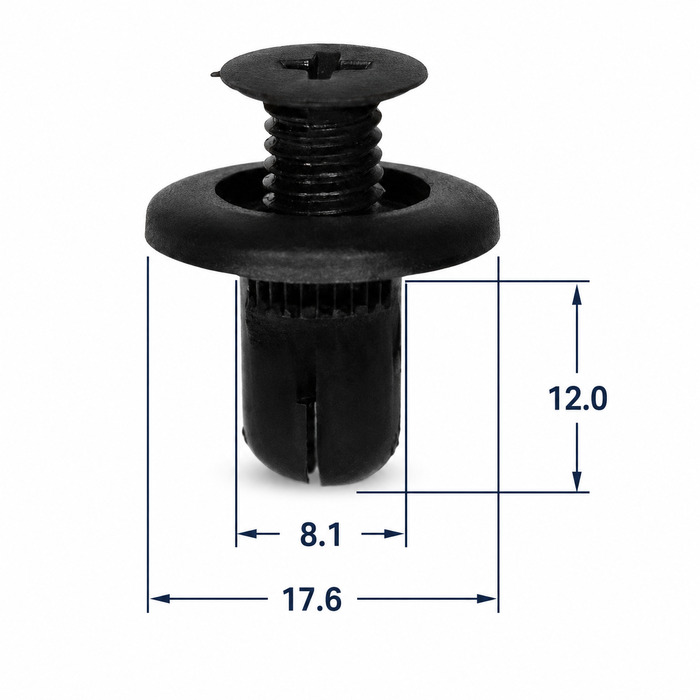 Клипса пластиковая Hyundai, Kia, Ford, Mazda ОЕМ: 8659028000, MB45556143, 0G03250037A (подкрылки, брызговики, защита колесных арок)